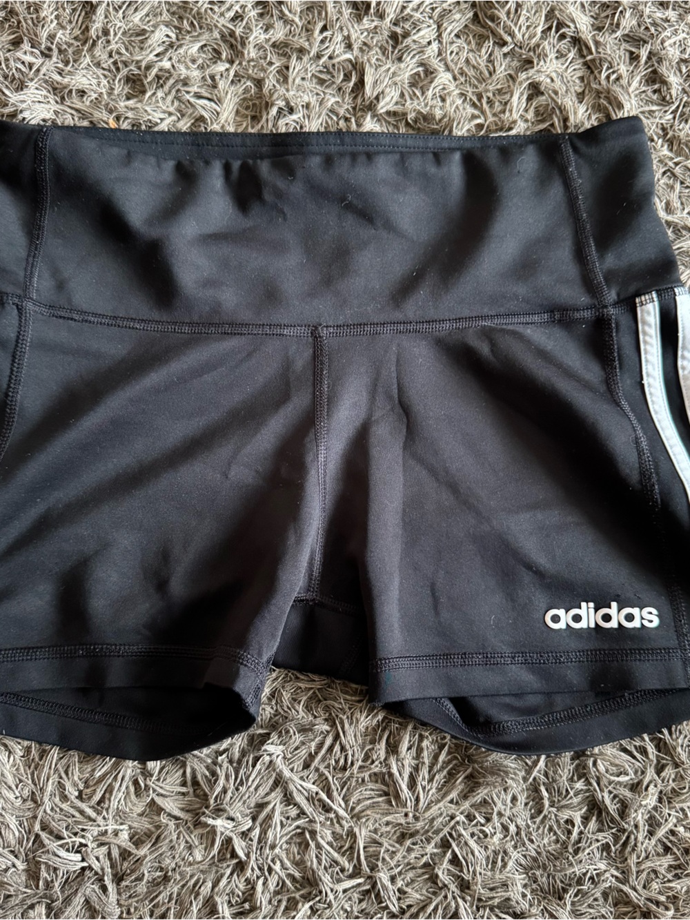 adidas Black Shorts with White Side Stripes